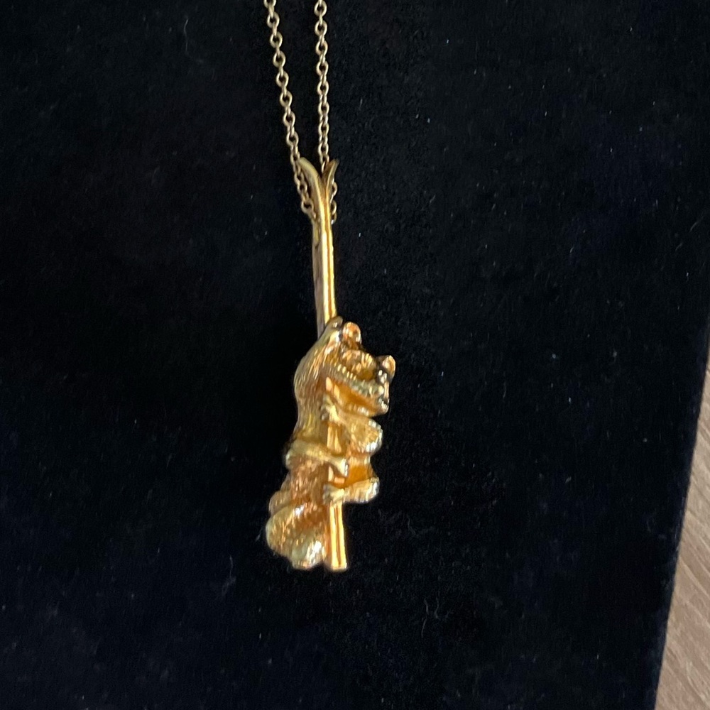 Koala Bear Pendant Gold Plated 10 inch Necklace Vintage 1980’s-Preowned